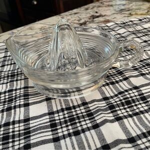 Vintage Hazel Atlas Clear Ribbed Depression Glass Large Citrus Juicer Reamer 6"
